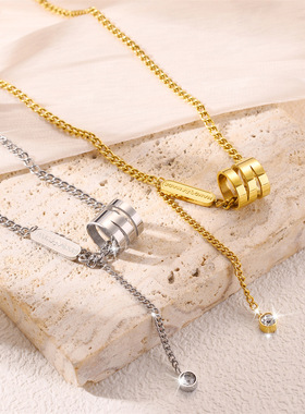 诗予饰ins风气质小蛮腰流苏项链