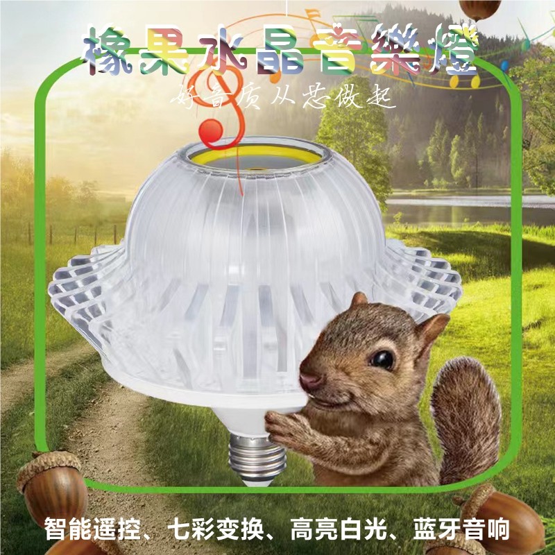 E27螺纹七彩蓝牙音乐水晶灯泡室内高亮节能RGB智能遥控氛围音箱灯