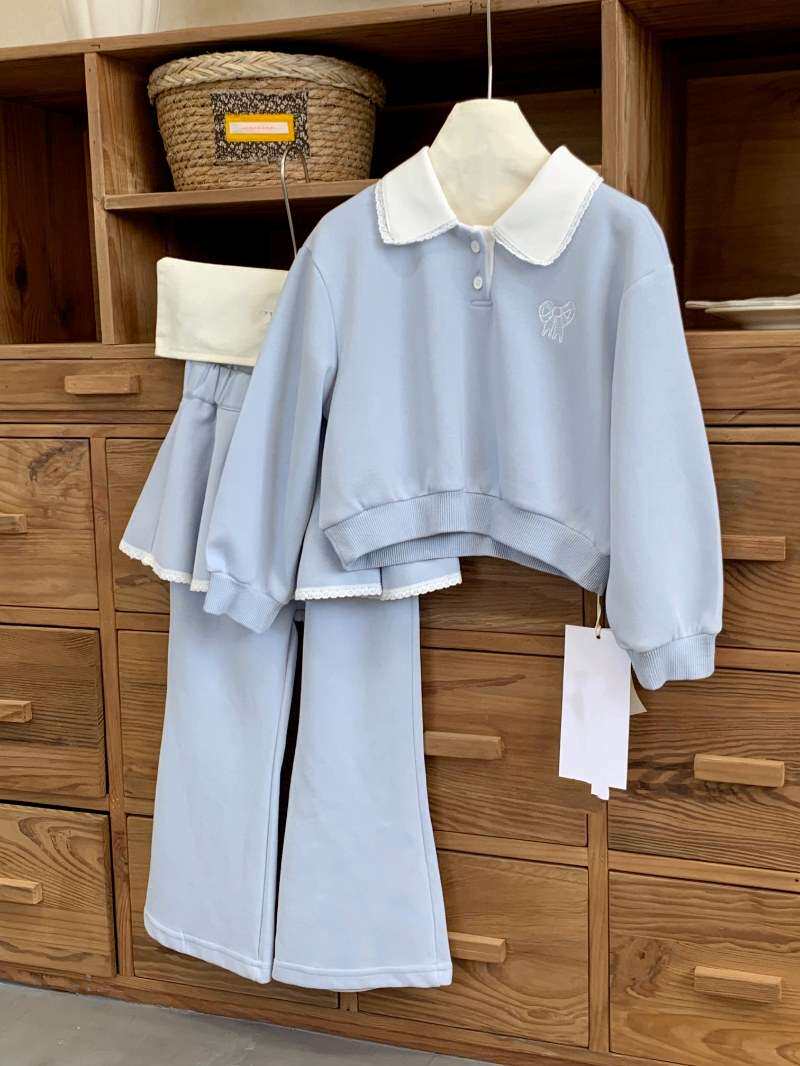 孩子岛女童套装儿童春装2026新款女孩春秋小香风甜美卫衣运动套装