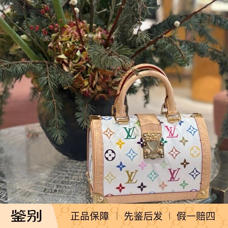 奢店 2026 新款 LV/路易威登 SPEEDY TRUNK 20 白三彩手袋 M27833