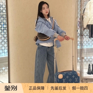 新款奢店代购2024 LV/路易威登 HORIZON 55单宁牛仔拉杆箱 M24314