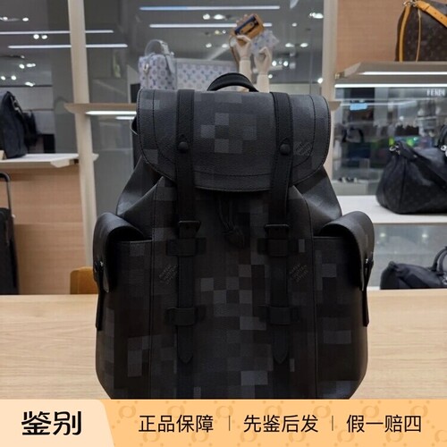奢店2025新款 LV/路易威登 CHRISTOPHER 马赛克旅行双肩包 M14952