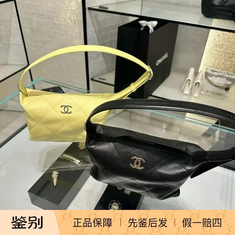奢店代购 2026p 新款正品 CHANEL/香奈儿 Jennie同款hobo羊皮手袋