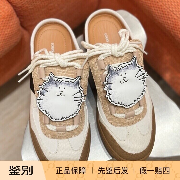 奢店代购 2025新款 LV/路易威登 LOUS 猫咪露跟运动鞋半拖 1AICF3