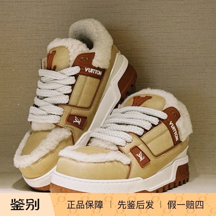 奢店 2025新款 LV/路易威登 TRAINER MAXI 羊毛保暖运动鞋 1AJ284