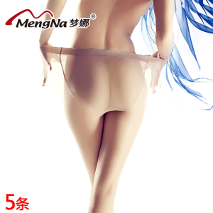 梦娜5双大码丝袜加肥加大超薄女150斤夏季连裤袜女胖160九分丝袜
