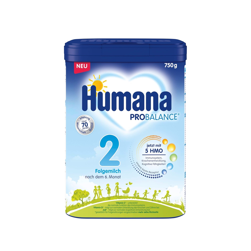 28.3德国瑚玛娜 Humana 2段5HMO婴幼儿配方奶粉二段原装进口750g