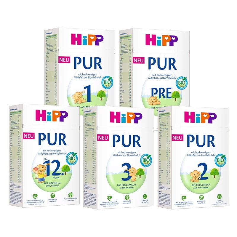 德国原装Hipp喜宝Pur至纯Pre 1段2段3宝宝1岁4段奶粉12月进口500g
