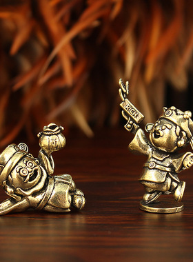 新款财神摆件黄铜复古财神爷