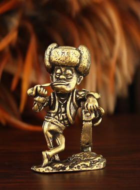 熊出没电锯光头强迷你黄铜摆件