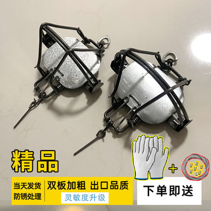 强力圆形老鼠夹子新款高灵敏双板弹簧捕鼠夹铁家用老式捉扑捕鼠器