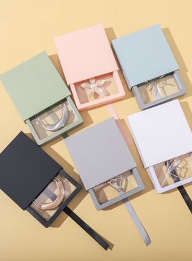 防氧化pe薄膜盒悬浮盒抽拉式首饰盒项链耳饰戒指饰品抽屉盒包装盒