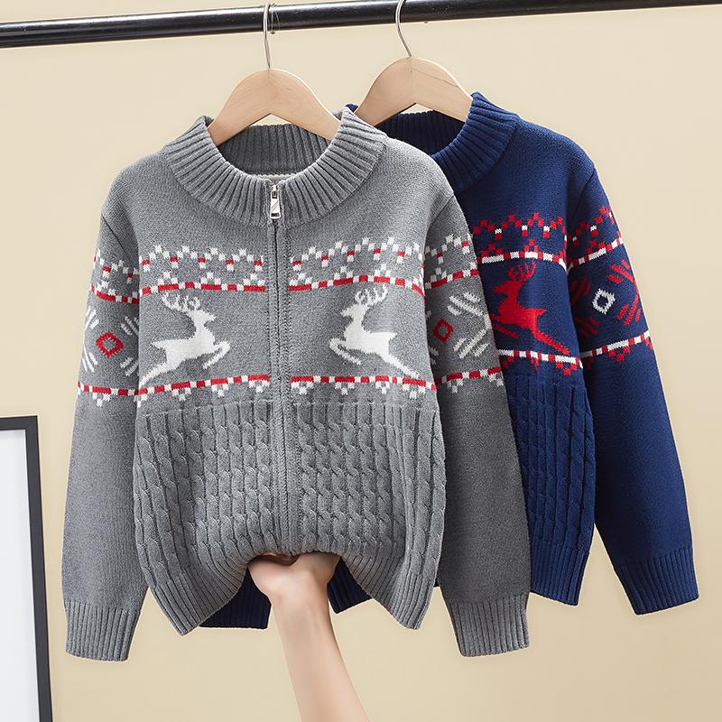 男童纯棉毛衣开衫秋冬新款