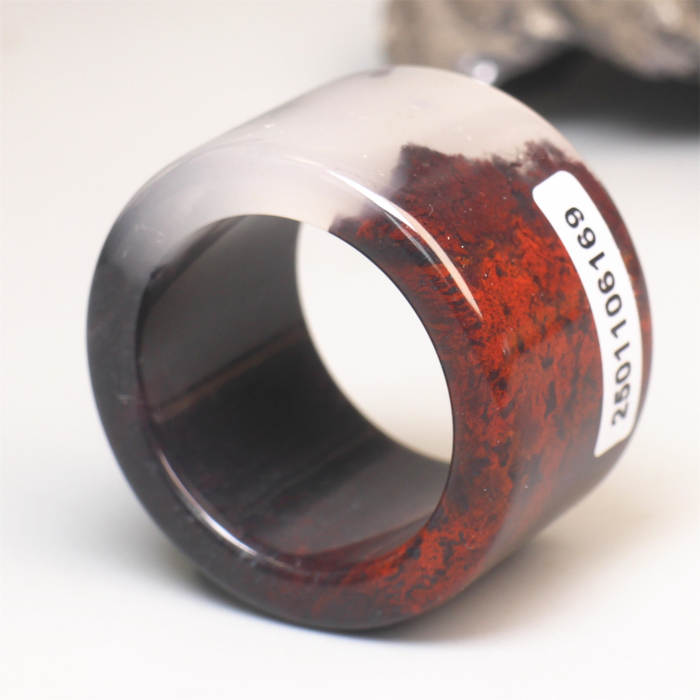 天然正品桂林鸡血玉鸡血石拇指环扳指戒指男款24内径冰透水墨精品