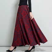 2025春秋季 大摆半身裙女 跳舞裙子高腰中长款 新款 半身长裙冬裙大码