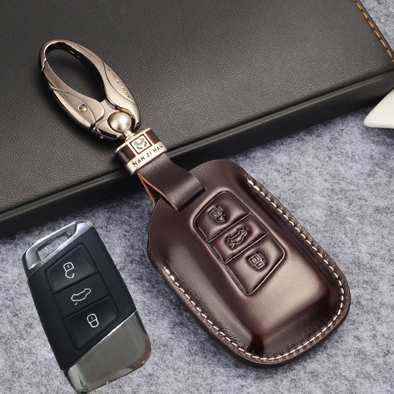 适用于21款大众迈腾钥匙套真皮20新款帕萨特cc改装b8 b8l钥匙包扣