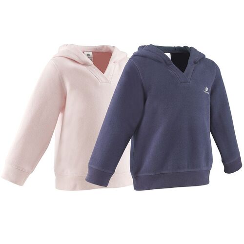 特价！迪卡侬DOMYOS婴幼儿宝宝健身运动保暖法兰绒衣连帽69￥