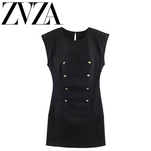 ZA 夏季新款 ZV女装 欧美风 时尚百搭款绳结扣饰短连衣裙 3666152