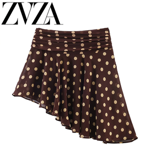ZA 夏季新款 ZV女装 欧美风 时尚百搭款波点 不对称半身裙4661409