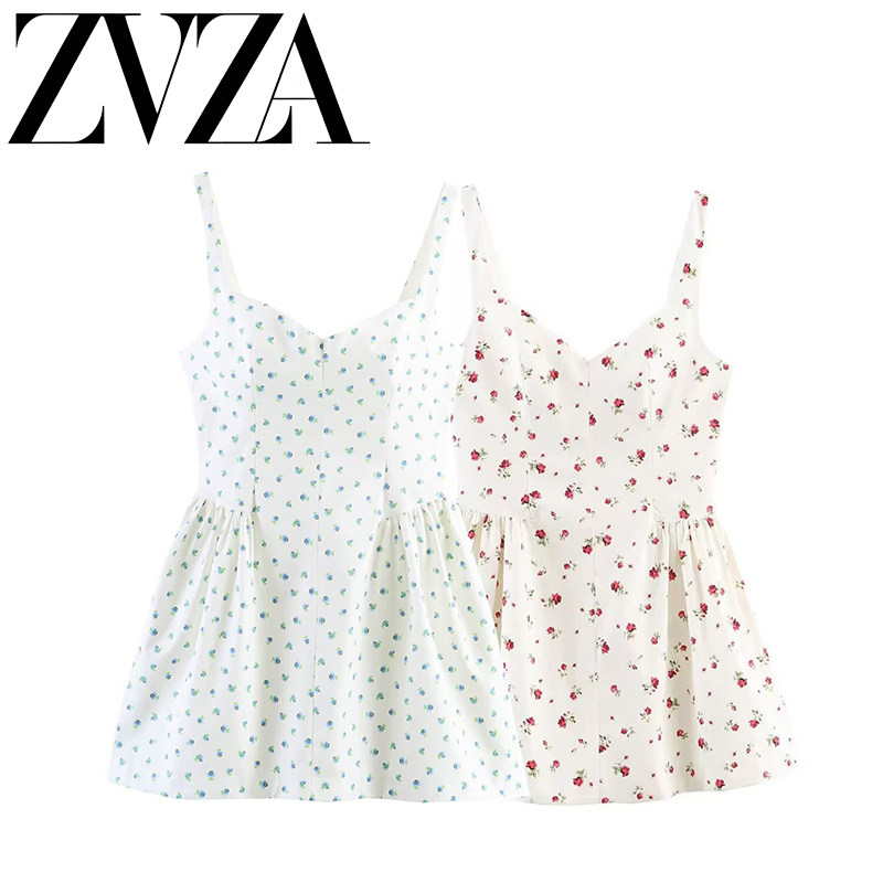 ZA 夏季新款 ZV女装 欧美风 时尚百搭花朵印花蓬松连衣裙 2326422