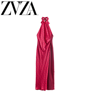 ZA 夏季新款 ZV女装 欧美风 时尚百搭款挂脖领迷笛连衣裙 2628268