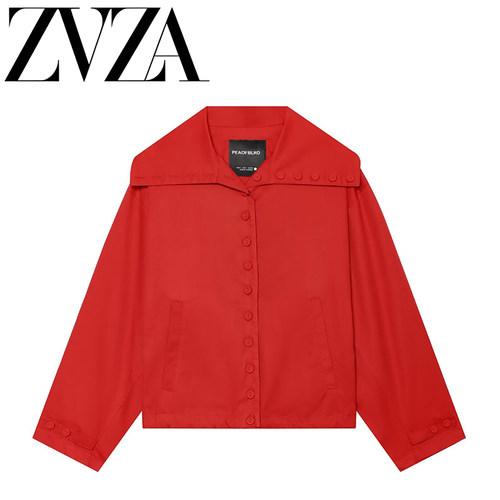 ZA 夏季新款 ZV女装 欧美风 时尚简约纽扣大翻领外套 06791740601