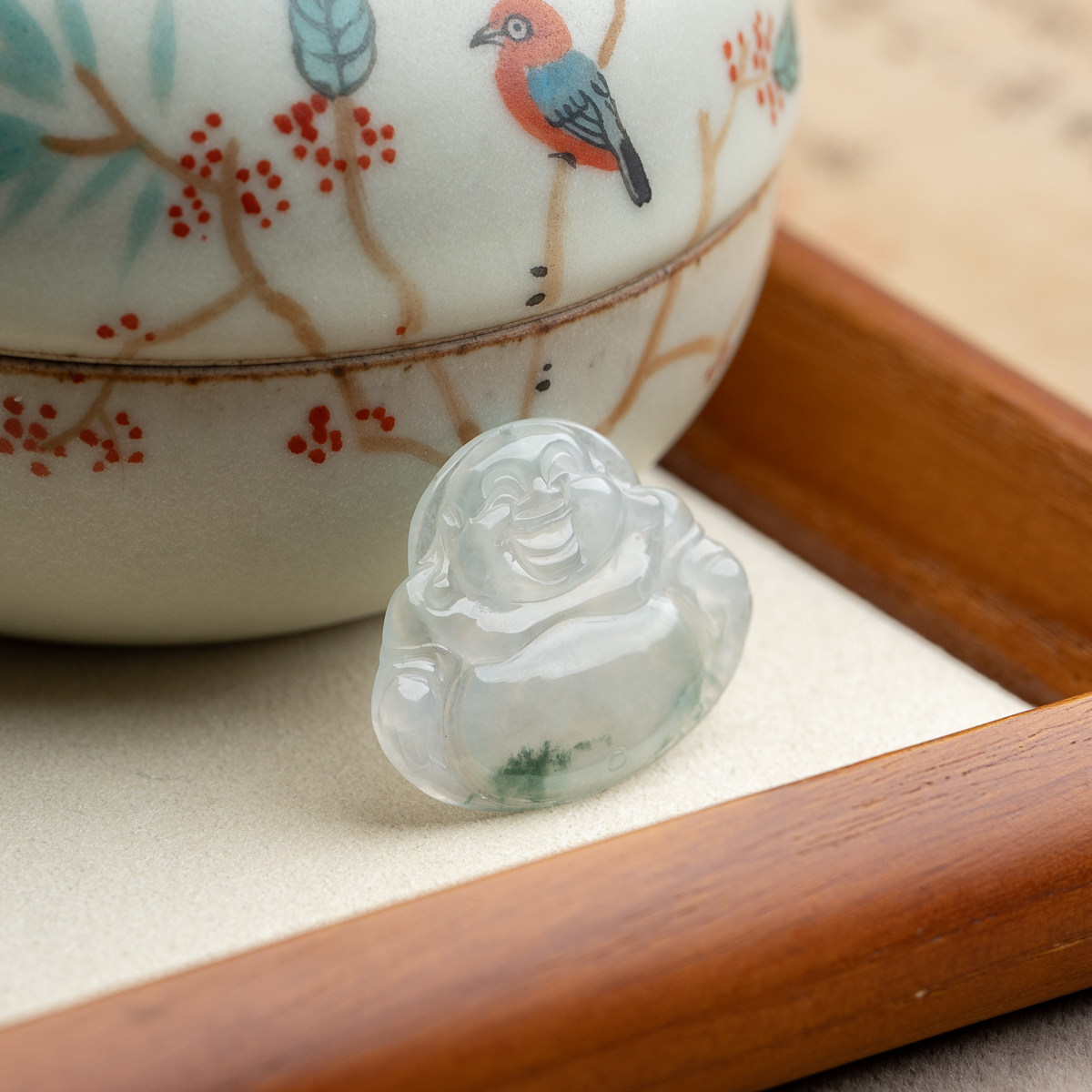 翡翠佛公吊坠天然翡翠弥勒佛玉坠挂件随形多样性发货