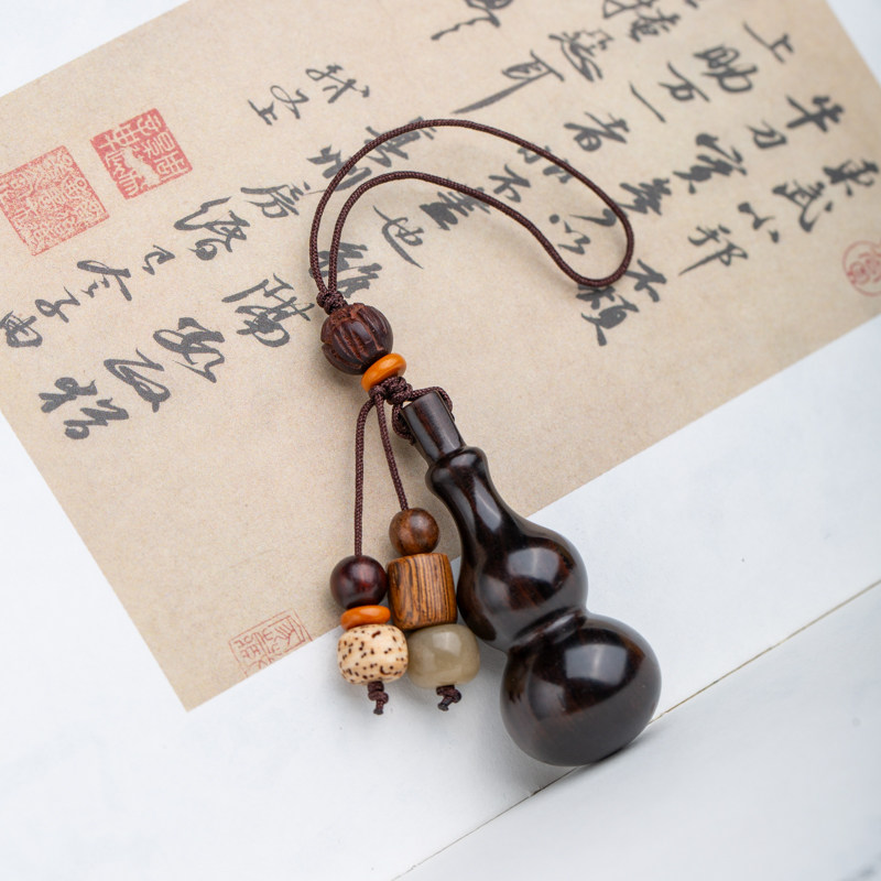 血檀6*8mm星月菩提葫芦手机挂复古挂件包包