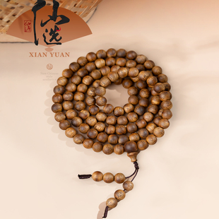 【仙选沉香】经典莺歌绿奇楠沉香99分沉6mm多圈素串高端收藏文玩
