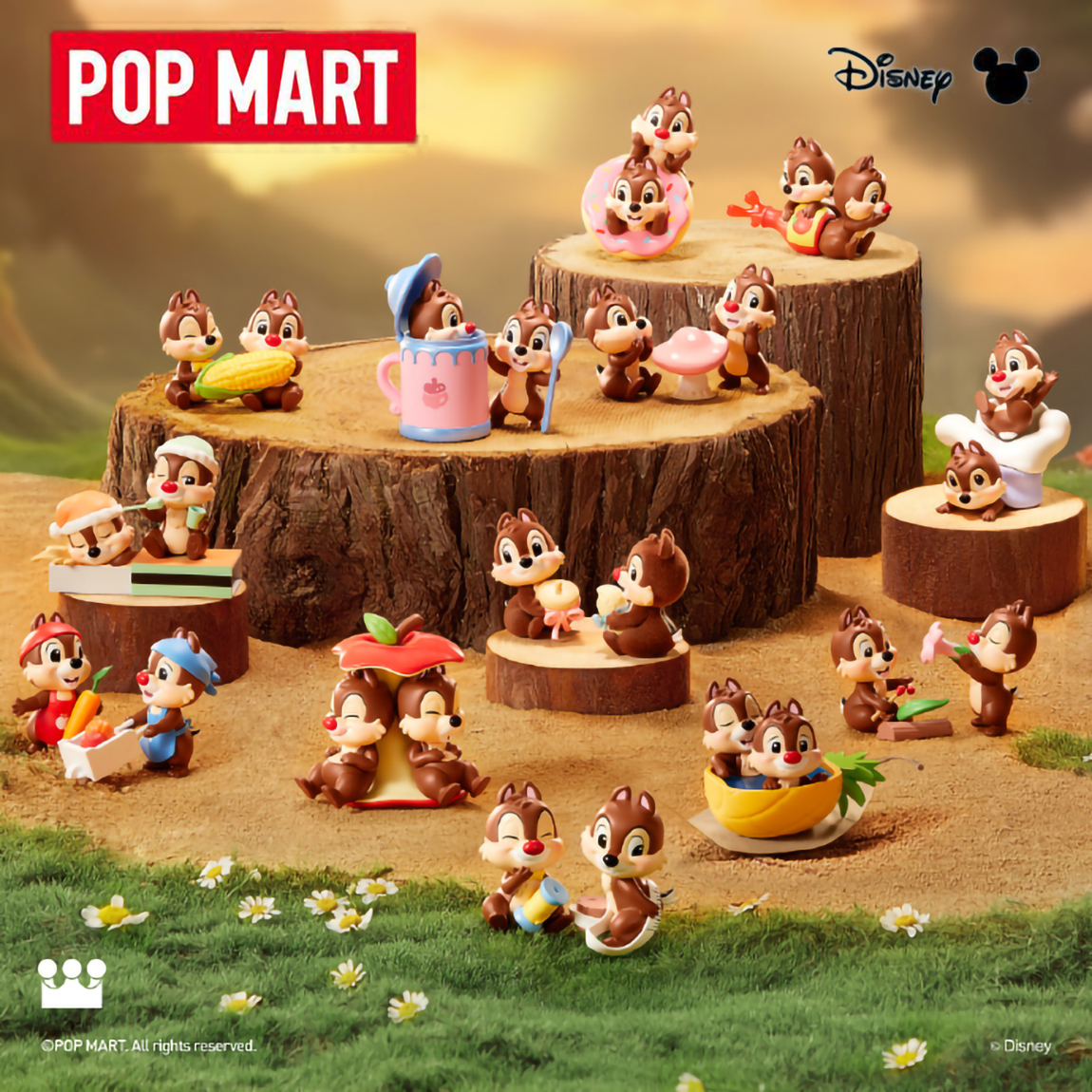 POPMART泡泡玛特迪士尼奇奇蒂蒂玩闹兄弟系列手办盲盒桌面摆件礼