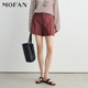 莱赛尔都市灰休闲短裤 百搭高腰直筒裤 女MOFAN摩凡2026夏新款 韩版