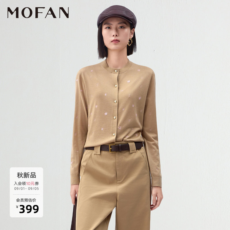 MOFAN摩凡秋季卡其色毛针织衫图片
