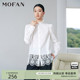 白色 百搭休闲衬衣 甜美木耳边立领蕾丝衬衫 女MOFAN摩凡2026春新款