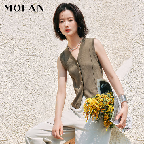 MOFAN摩凡浅橄榄绿毛针织衫