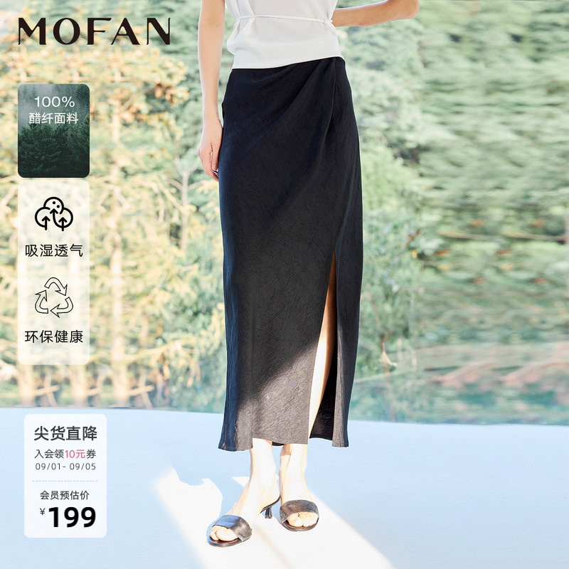 MOFAN摩凡夏新款醋纤小黑裙图片