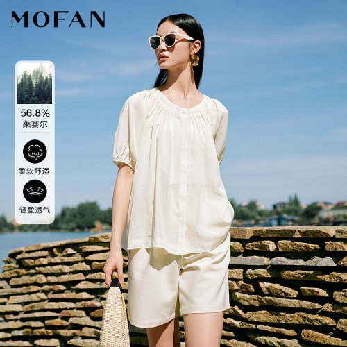 MOFAN摩凡夏新款慕斯米衬衫
