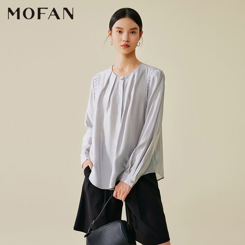 MOFAN摩凡秋新款烟灰衬衫