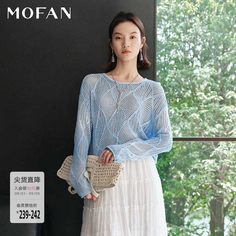 摩凡春夏镂空显瘦针织罩衫女图片