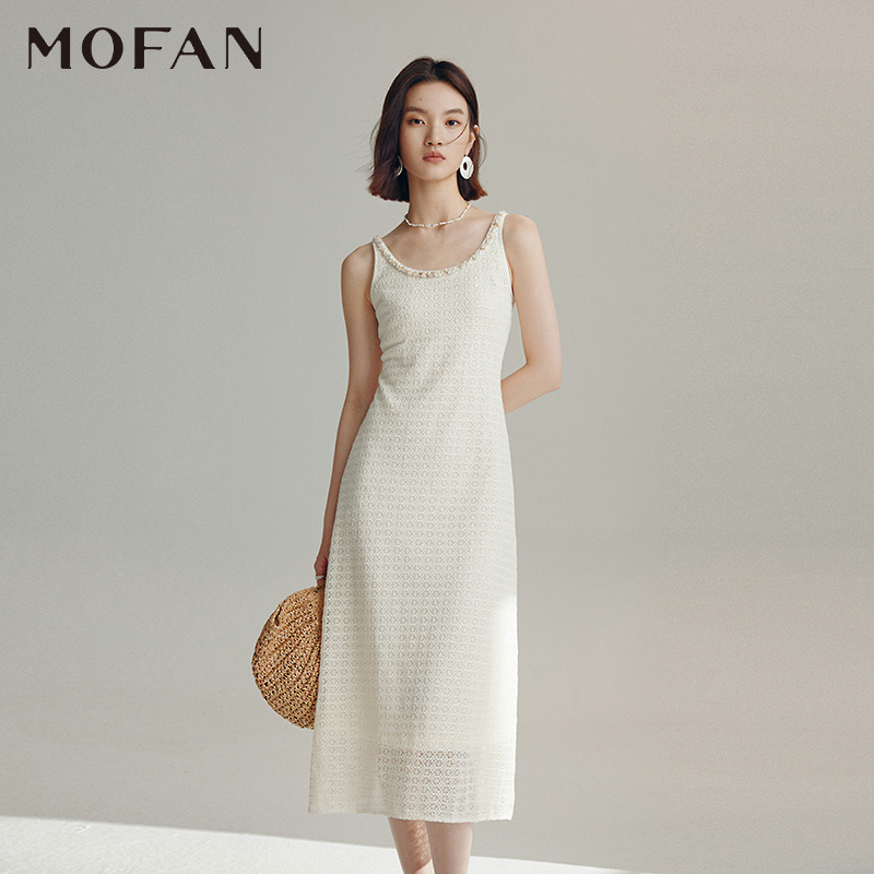 MOFAN摩凡夏新款米色连衣裙
