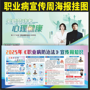 职业病防治法宣传周墙贴宣传挂图海报防治宣传栏贴纸危害公告栏