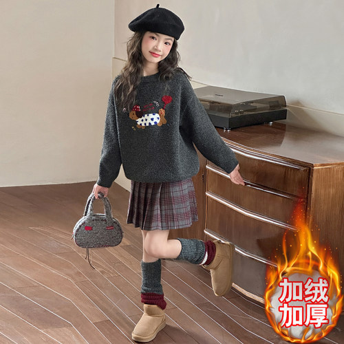 女童毛衣冬季新款加厚保暖