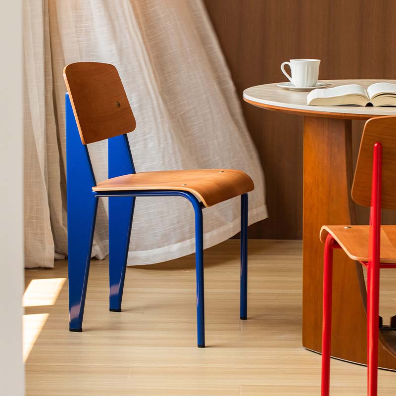 莱陌家居|复古餐椅绿色标准椅设计师实木餐桌椅子家用书桌椅中古