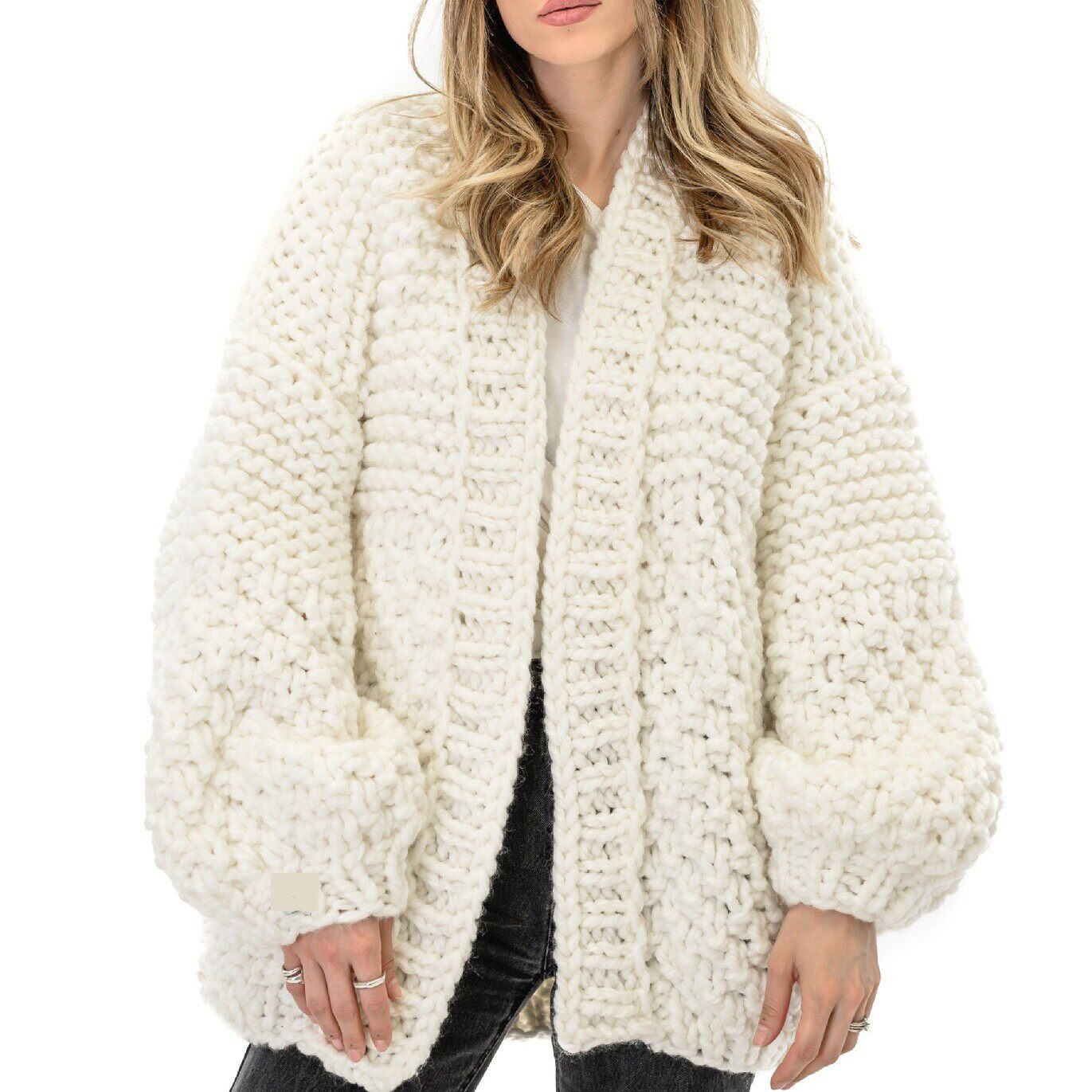 秋冬亚马逊手工编织ins慵懒风外套欧美博主跨境爆款外穿时尚毛衣