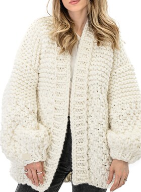 秋冬亚马逊手工编织ins慵懒风外套欧美博主跨境爆款外穿时尚毛衣