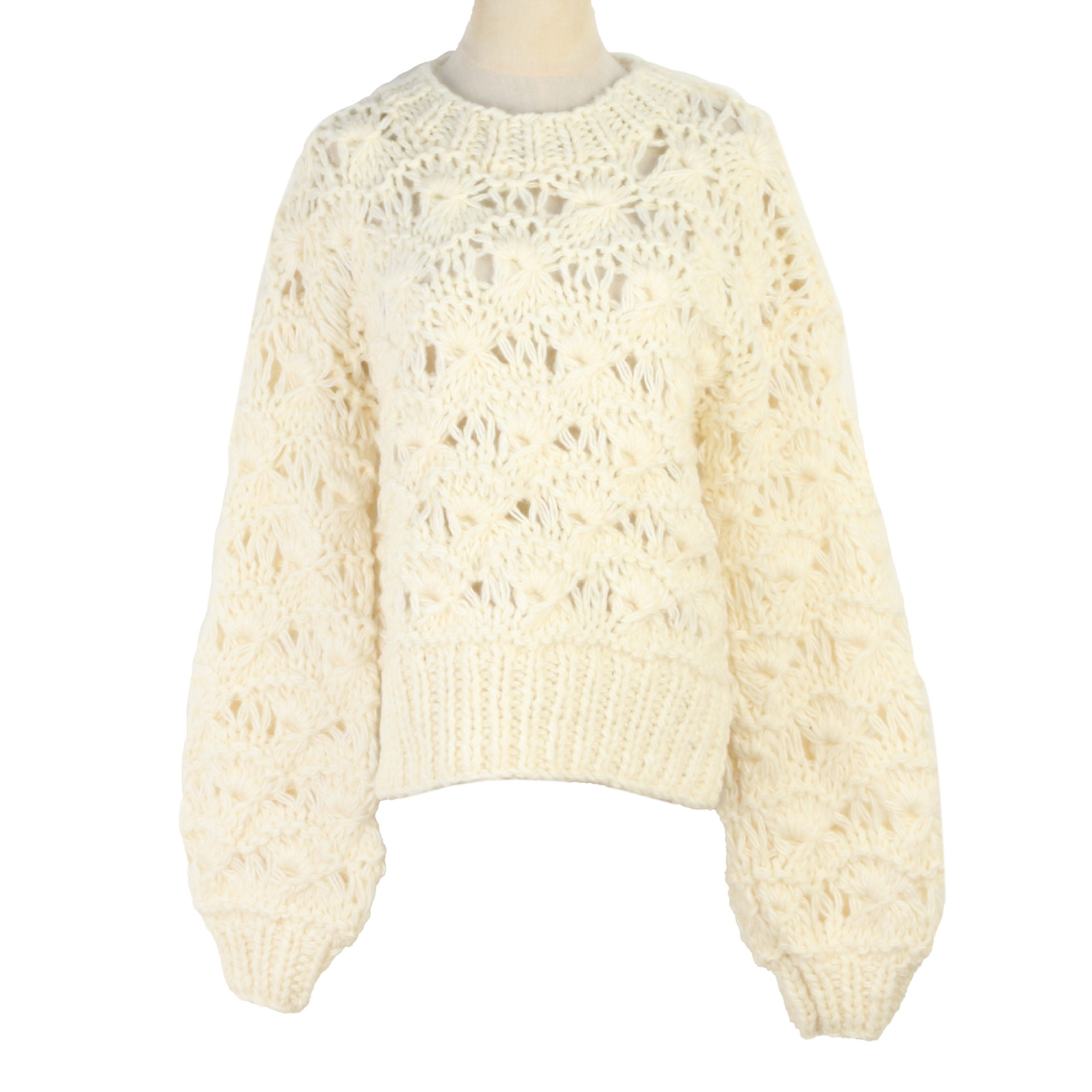 韩国大东门麻花套头毛衣圆领镂空秋冬新款慵懒长袖毛衣温柔毛衣女