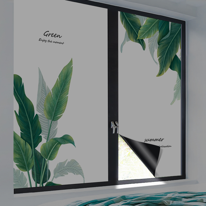 居家玻璃贴纸宝梦全遮光植物