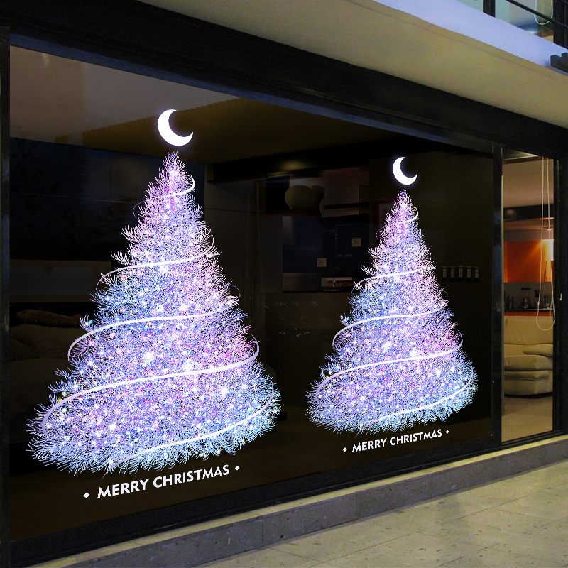 店铺装饰门贴玻璃贴超透