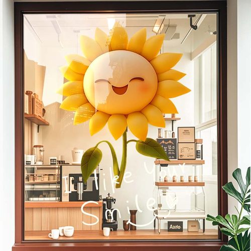 整张超透静电玻璃门贴纸装饰