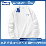 WASSUP LEMON Хлопковый белый лонгслив, приятная телу демисезонная рубашка, свободный крой