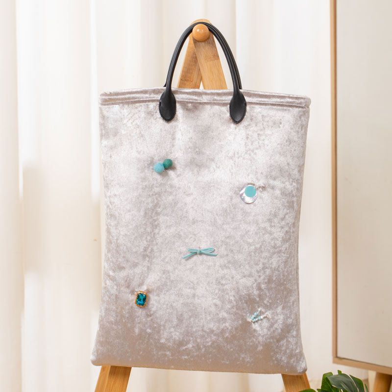 手提电脑包高级感小众女14寸银丝绒MacBookair13.3寸竖版适用于华为苹果联想16英寸笔记本收纳包